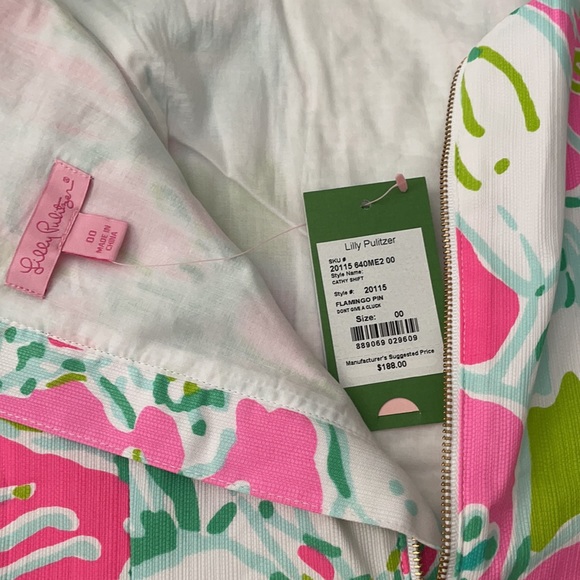 NWT Lilly Pulitzer Cathy shift flamingo pink sz 00 - Picture 9 of 10